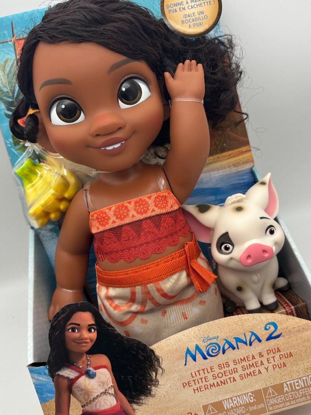 Disney's Moana 2 Little Sis Simea 11 inch Tall Doll with Animal Friend Pua NEW